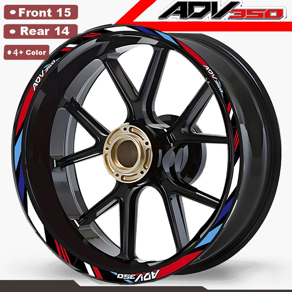 

ADV350 Wheels Stickers Reflective Protector Rim Decals Motorcycle Accessories Tires Strips For Honda ADV 350 2021 2022 2023 2024