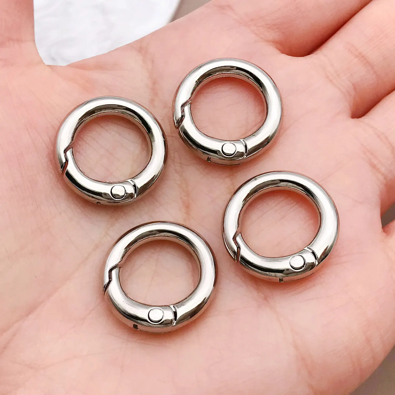 3pcs18K copper plated real golden thick silvery white gold lobster/spring universal/round buckle, DIY jewelry making accessories