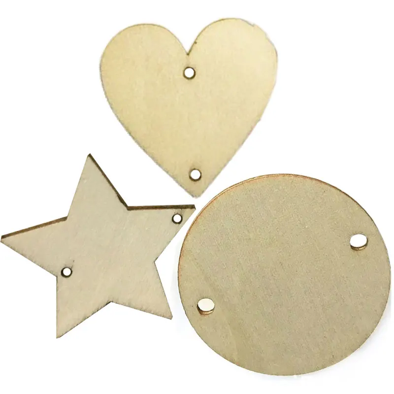 

200 шт. деревянные круглые сердечки со звездами, незавершенные ломтики дерева, толстые круглые кусочки «сделай сам», для рисования, свадебного домашнего декора, принадлежности для рукоделия