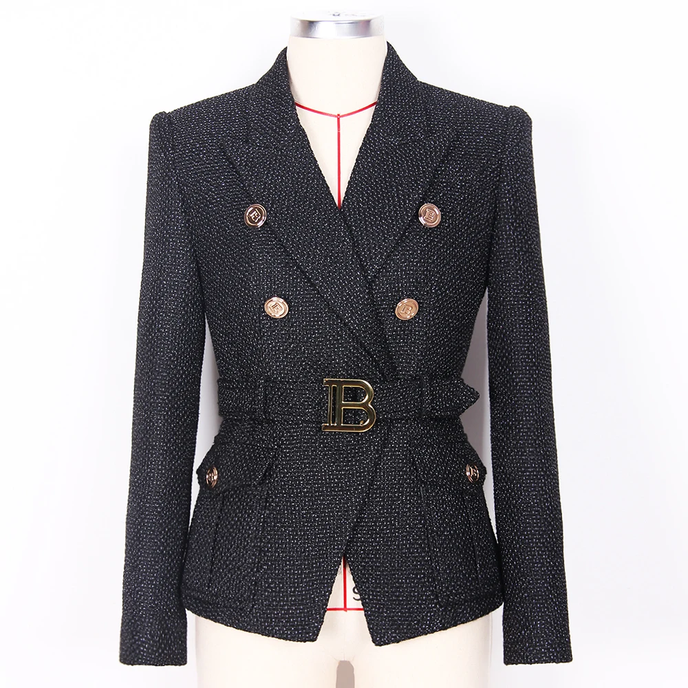 Autumn And Winter 2022 New High-end Fashion Small Suit B Short Bright Silk Tweed High-quality Jacket S-XXXL