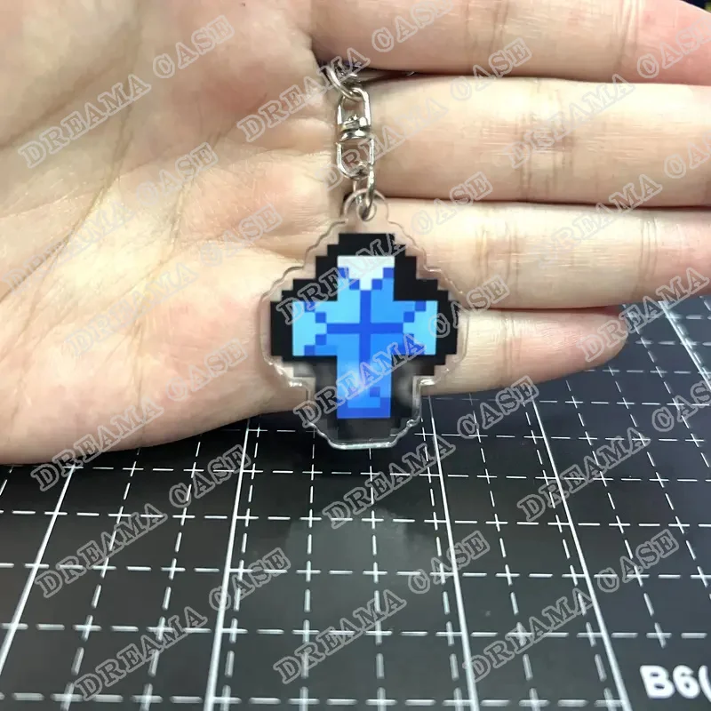 لعبة فيديو مضحك الكرتون سلاسل المفاتيح للملحقات حقيبة الرعب بكسل Keyrings مجوهرات أصدقاء ولادة جديدة الألعاب الهدايا