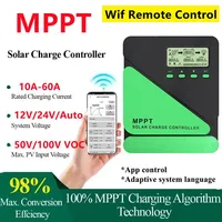 MPPT Solar Charge Controller 12V 24V Auto WiFi Solar Panel Regulator 60A 50A 40A 30A 20A 10A Dual USB LCD Display Controller