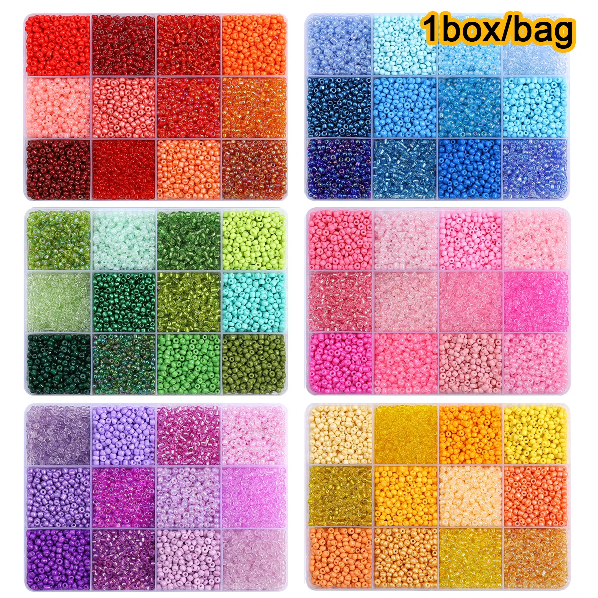 

Набор рисовых бусин с 12 сетками, коробка 3 мм, 1 коробка на цвет, 7 коробок/комплект, красочные уникальные свободные бусины ручной работы, изготовление ювелирных изделий своими руками, серьги на шею