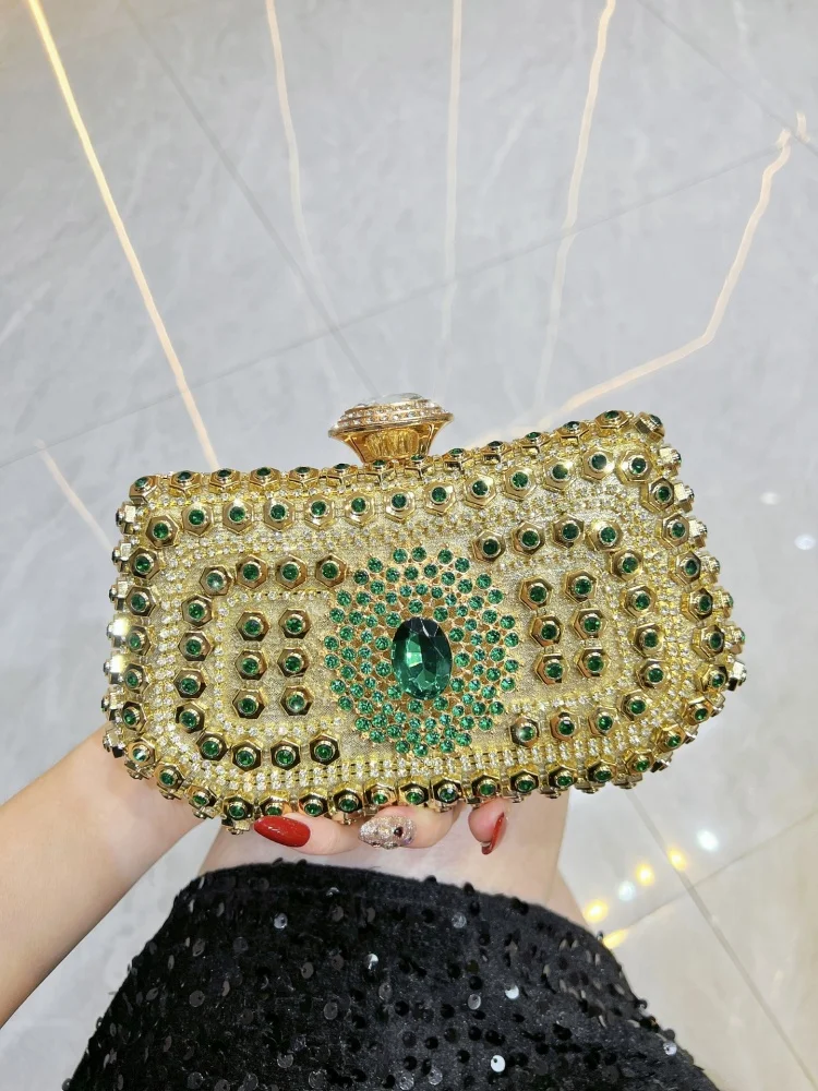 

New Sparkling Rhinestones Handbag Luxury Diamonds Studded Evening Bag High-end Mini Wedding Cocktail Party Purses