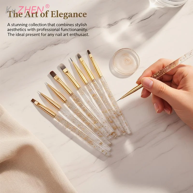 1Pcs Nail Brush Set Detail Work Pens Stylish Acrylic Handles Gel Nail Art Fine Line Painting Professional Home Use Manicure Tool
