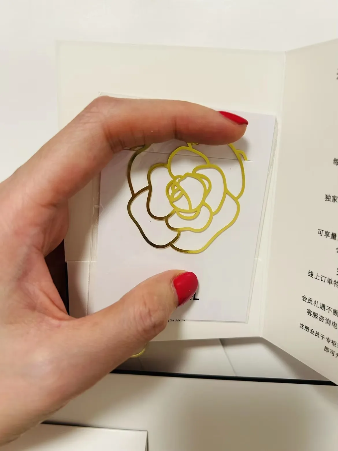 New Genuine Camellia flower Bookmark Bookplate VIP Gift From Beauty Counter Rare