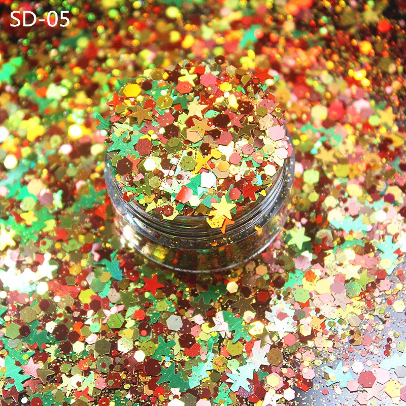 Christmas manicure sequins  (10g) for Resin Craft DIY  Snowflakes Star Christmas Tree Party Supplies Scene Decoration