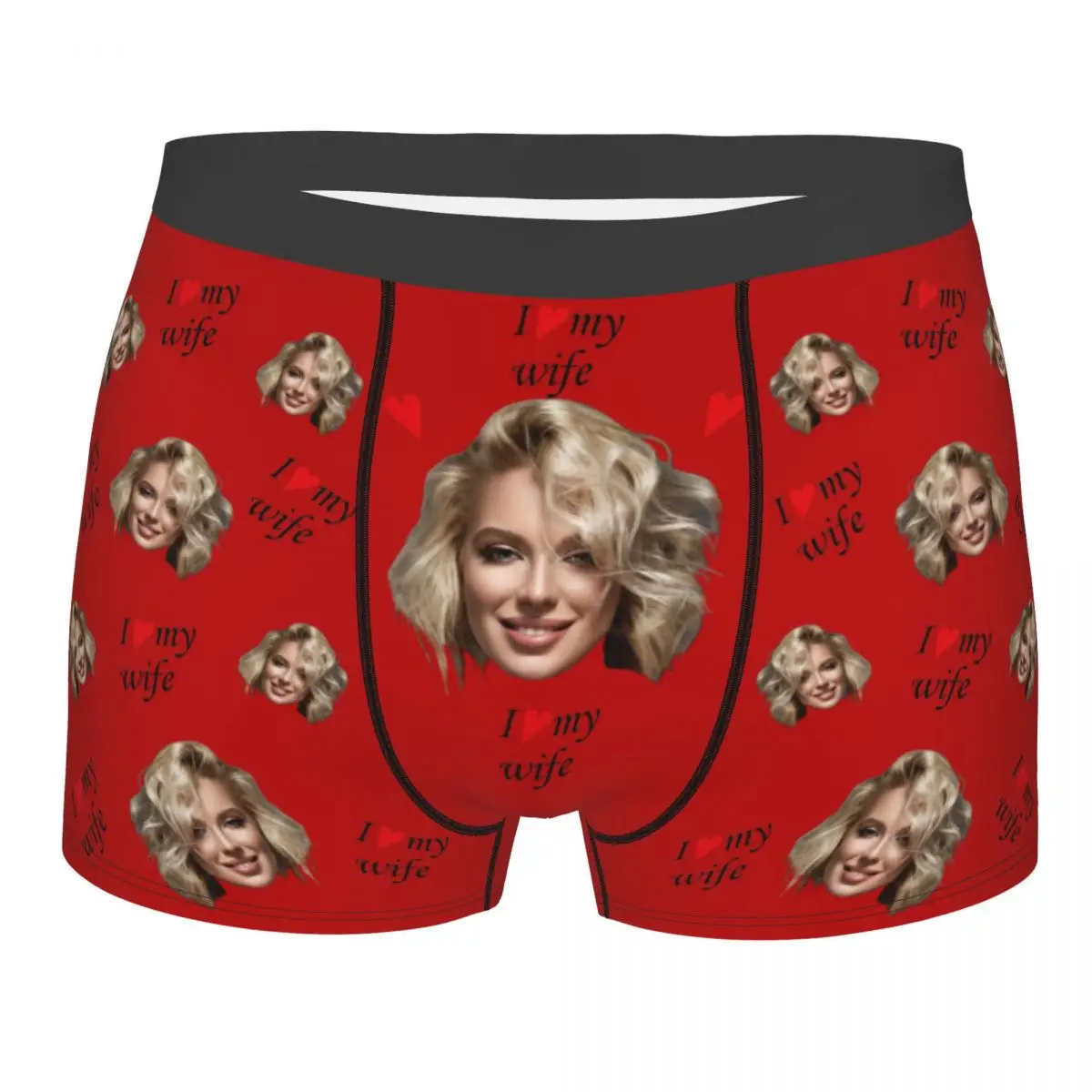 

I Love Valentine's Day Gift Boxes For Him Personalize Face Men Boxer/Socks Underwear Custom Unisex Face Socks With Texts