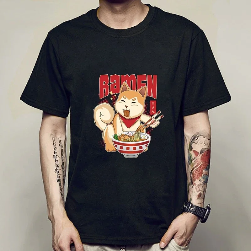 Fashion Pocket Puppy Shiba Inu Feet Cute Doge Men's Cotton T-Shirt Manga Kawaii Print Anime Tee Tshirts Summer Streetwear Tops