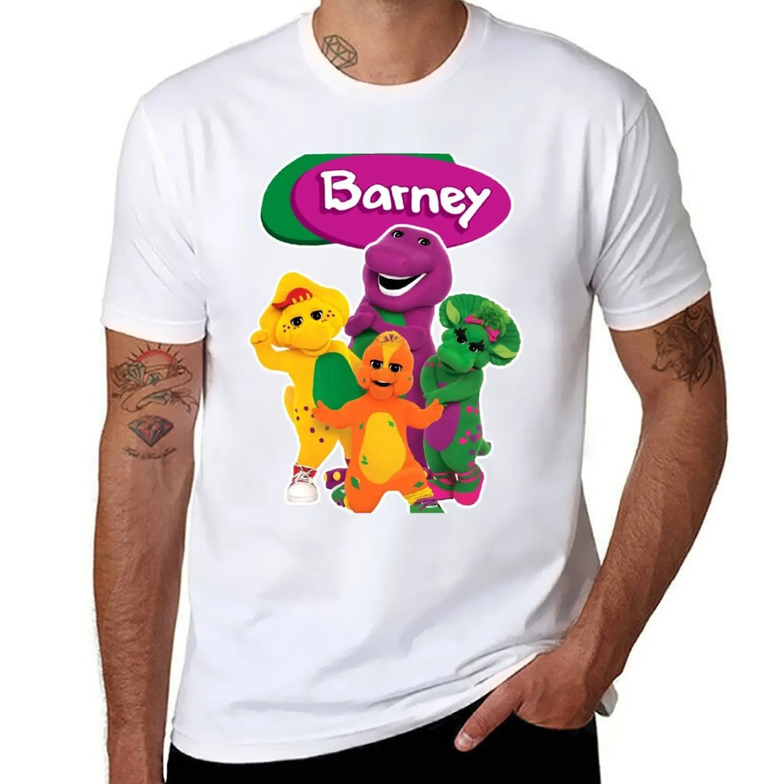 

Barney the dinosaur and team Classic T-Shirt t shirts for man cotton funny t shirts for man pack white T-Shirt