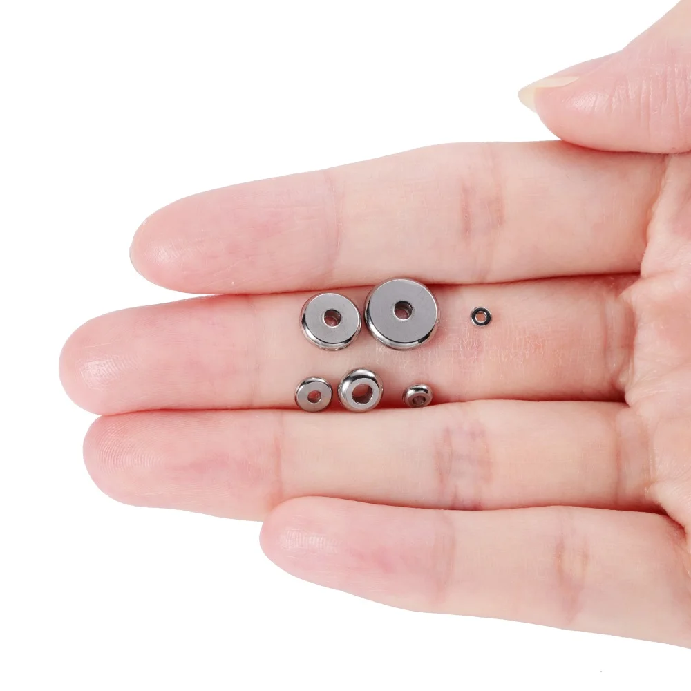 20 Stainless Steel Flat Spacer Beads for Jewelry Making