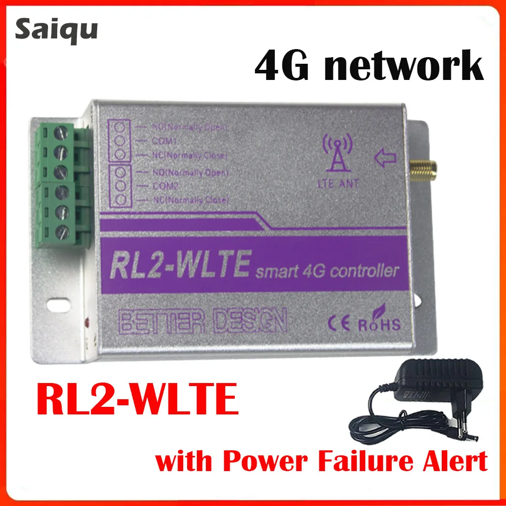 

RL2-WLTE 4G Smart Controller Relay Switch Timer SMS App Wireless Remote Control Garage Gate Opener