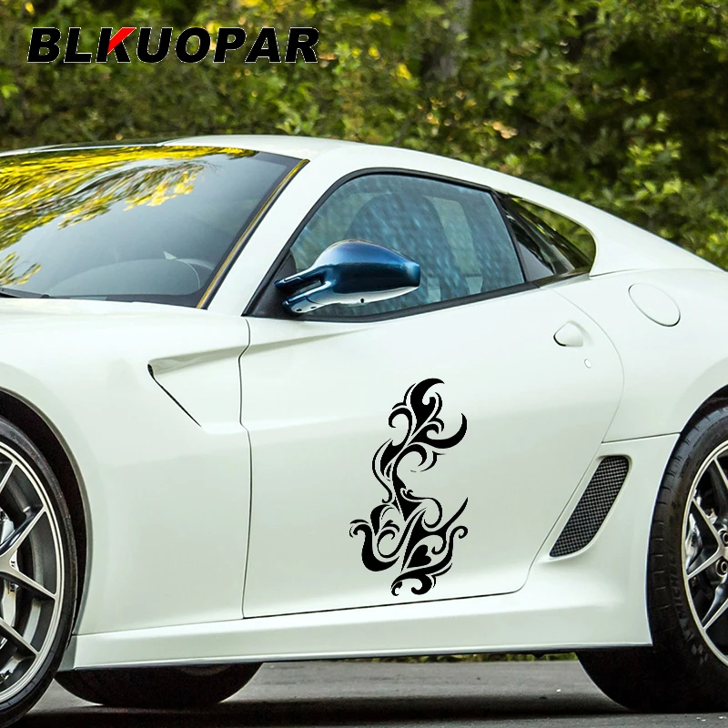

BLKUOPAR for Tribal Flame Car Stickers Fashionable Simple Decals Simple Occlusion Scratch Die Cut Car Door Protector