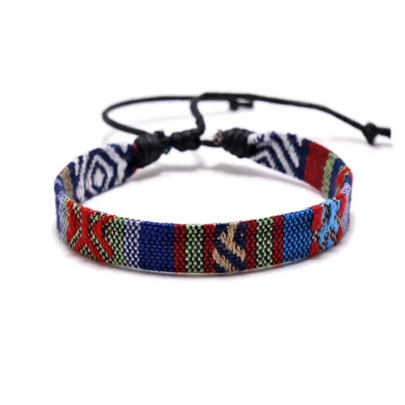 Basit gökkuşağı dokuma pamuk ip halat bilezik dua Yoga el yapımı karışık renk Chic püskül bilezik erkekler kadınlar için 2022 yeni