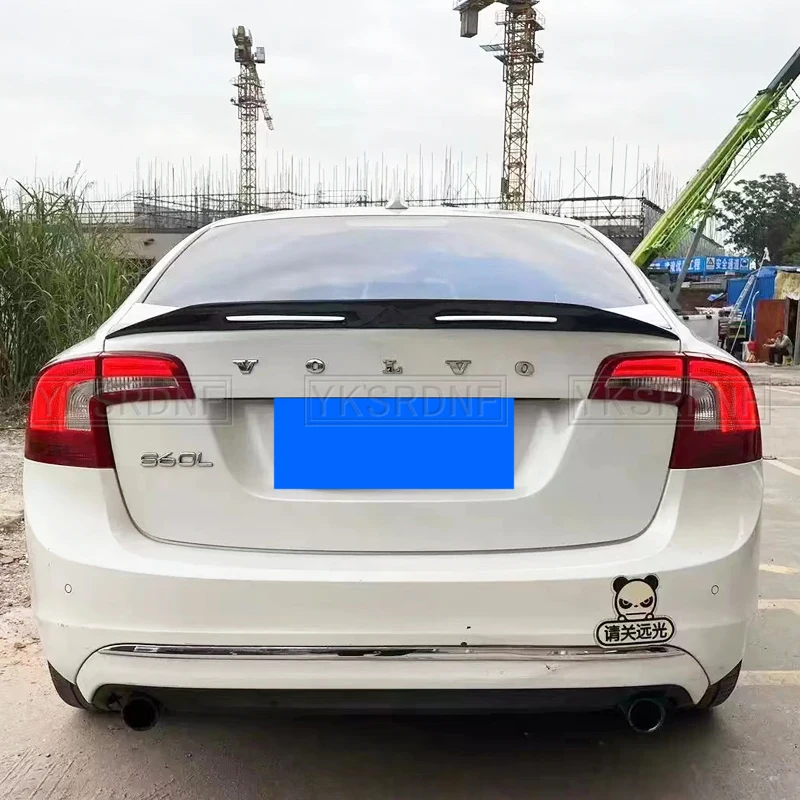 For VOLVO S60 Spoiler 2014-2016 VOLVO S60 High Quality CARBON FIBER Car Rear Wing Primer Color Rear Spoiler