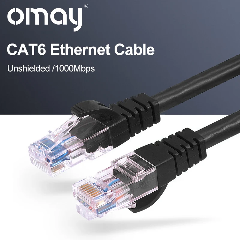 CAT6 Ethernet Network Cable UTP RJ45 Round Flat Twisted Pair Patch Cord for Computer PC Internet Router Laptop 10m 15m