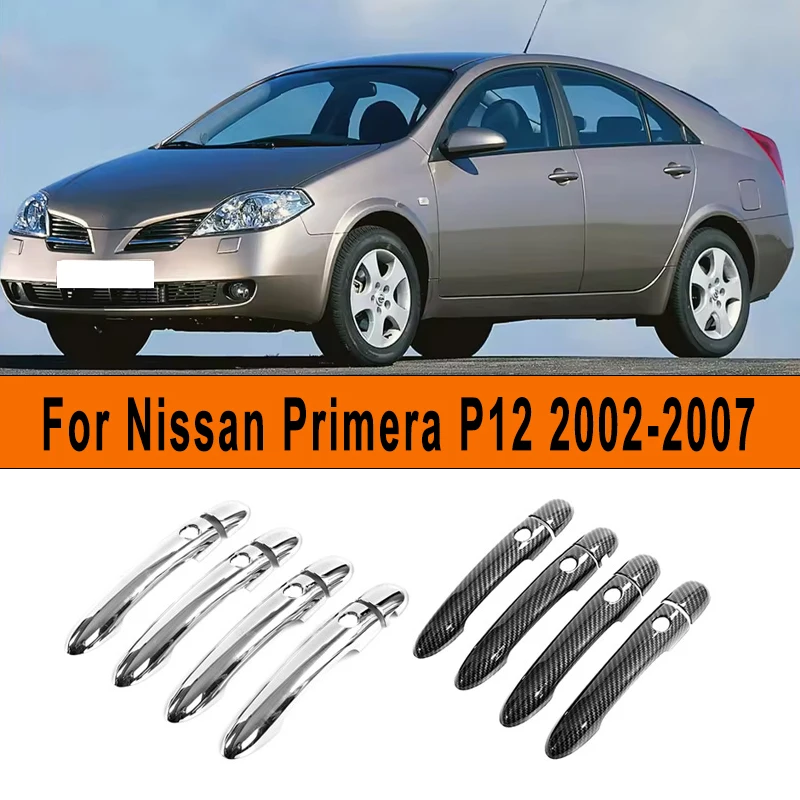 

Car Door Handle Covers Trim Overlay Styling Sticker Auto Exterior Accessories For Nissan Primera P12 2002-2007 2006 2005 2004