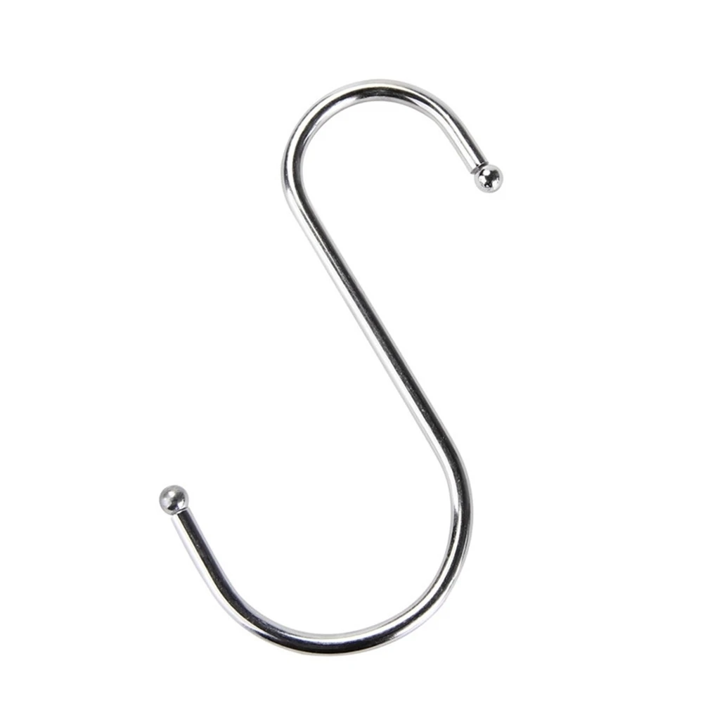 Drop Shipping High Quality Premium 10-pack Larger Round S Shaped Hooks In Polished Stainless Steel Metal