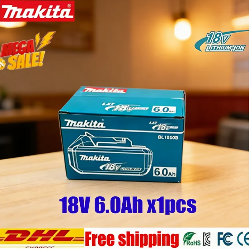 

100% Оригинальный аккумулятор Makita, аккумулятор Makita 18V 6.0Ah для дрелей Makita 18V LXT DTD173 DGA404 DJV182 HR140D DTW700 DDF487