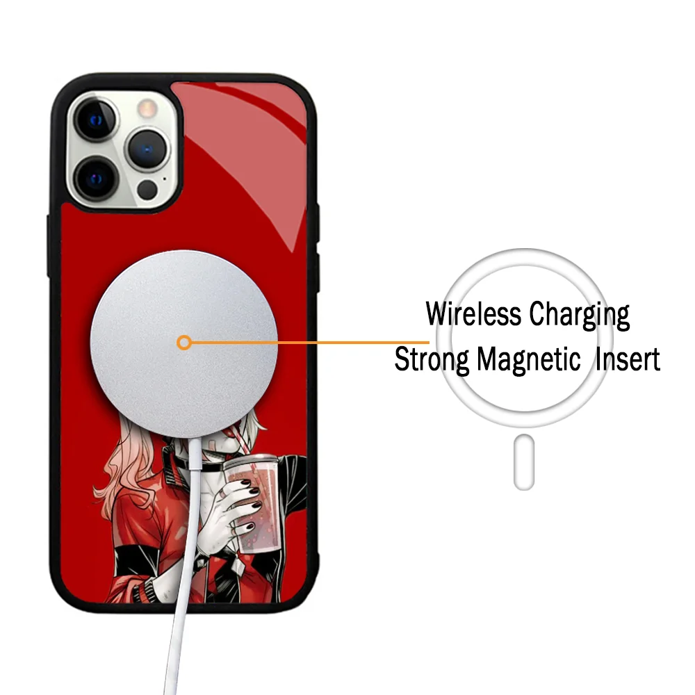 Villain H-Harley Quinn-S Phone Case For IPhone 11 12 13 14 15 Plus Pro Max Mirror Acrylic Cover For Magsafe Wireless Charging