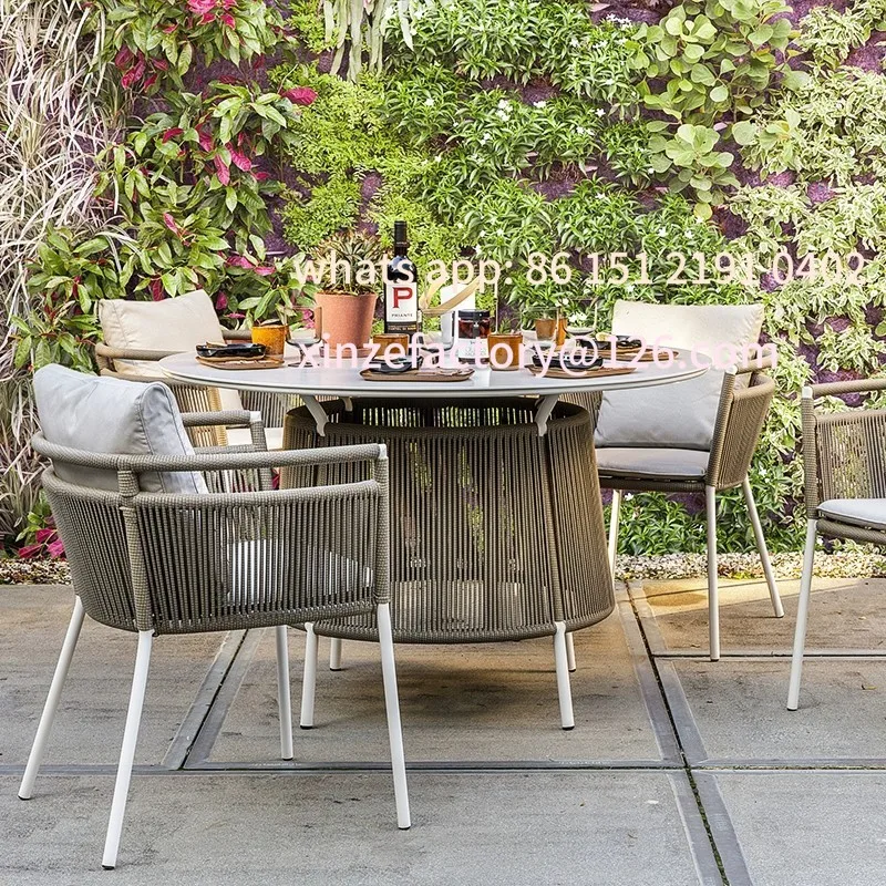 

Customizable small coffee table combination living room weaving garden balcony room chair courtyard simple leisure furniture