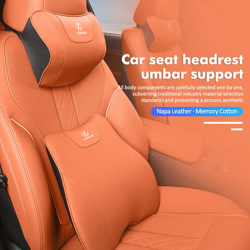 Car Headrest Neck Pillow Memory Cotton Cervical Lumbar Support For Lexus GX470 LS400 LX470 LX570 RC350 UX250h ES350 RX450h