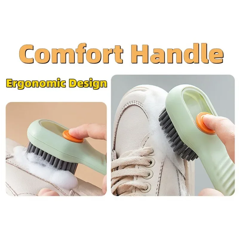 Automatic Liquid Discharge Shoe Brush Multifunction Deep Cleaning Soft Bristles for Household Laundry Kitchen Cleaning Brush