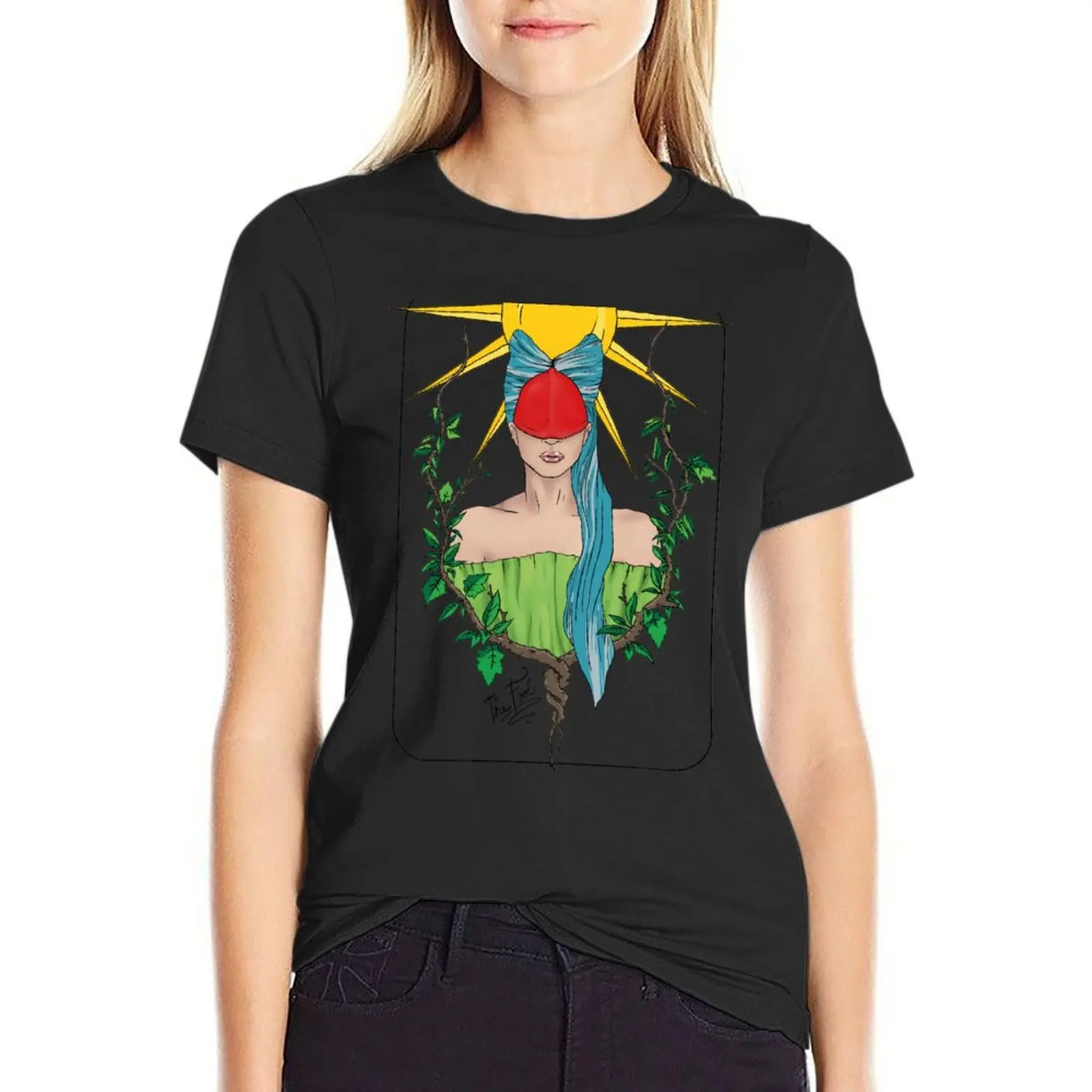 The Fool (Tarot Card 0) T-Shirt graphics Short sleeve tee shirts graphic tees Female clothing western t-shirt dress for Women