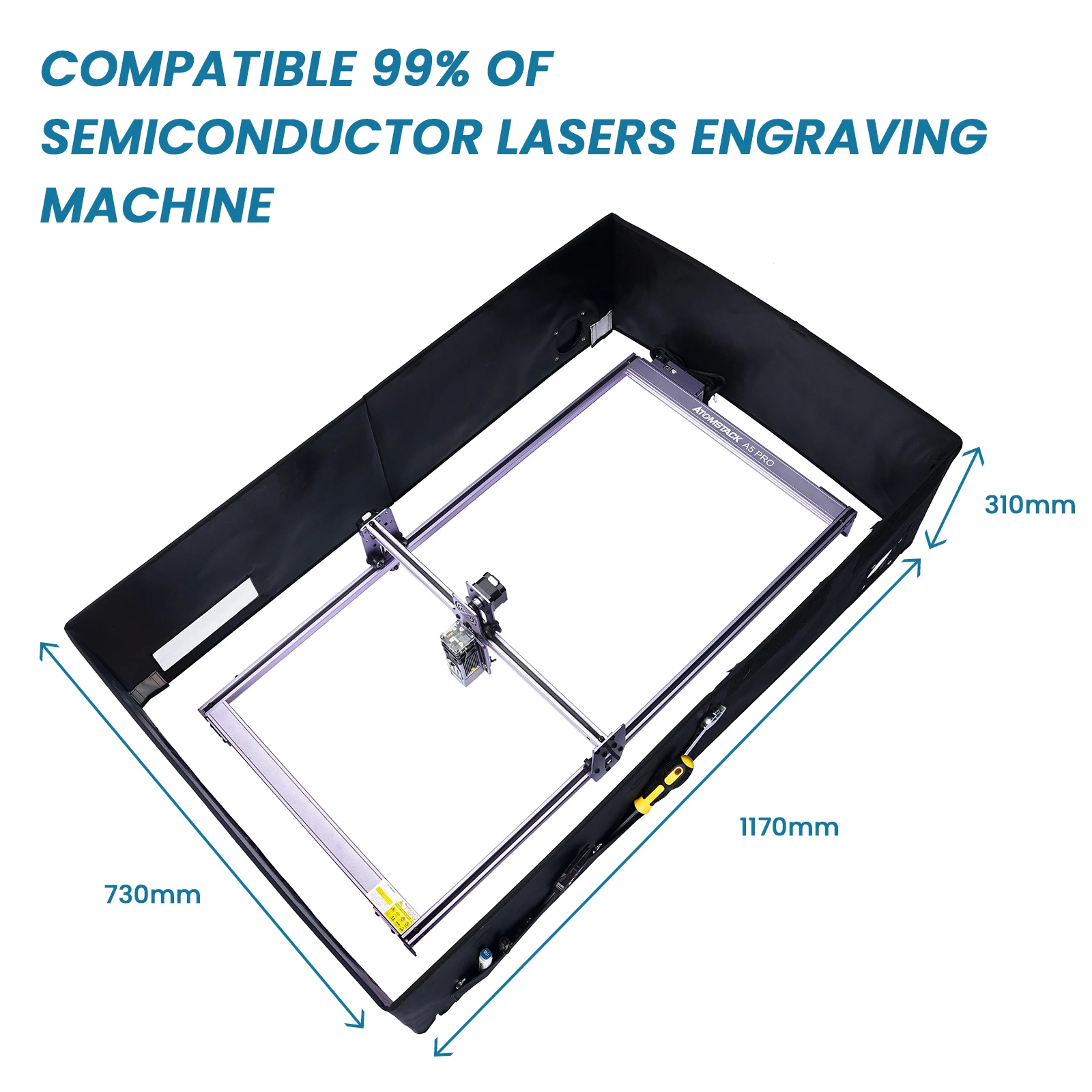 AtomStack FB2 Plus Enclosure Folding Case 117*73*31cm Portable Dust-Proof Cover for 95% CNC Laser Engraving Machine DIY Marking