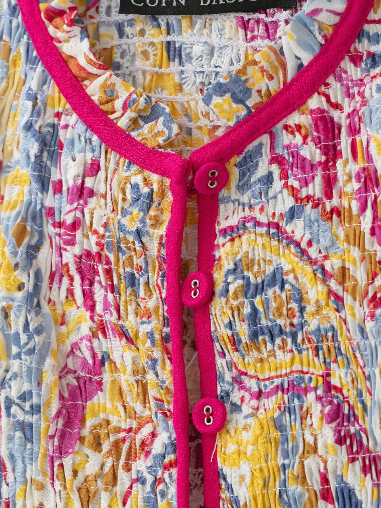 Damen Mode Blumendruck Ausgeschnittene Sets Sexy Ärmelloses O-Ausschnitt Knopf-Slim-Top+Lange Röcke Sommer Urlaub Neu 2-teilig – Detail 11