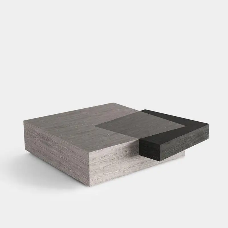 

Medieval style fashion personalized polygonal coffee table wabi sand wind natural solid wood living room low tea table