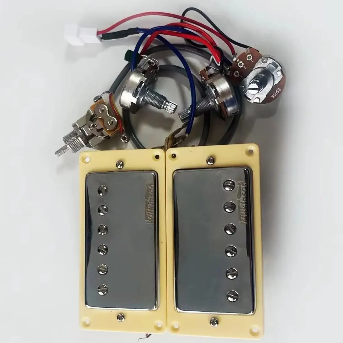 

Запчасти для гитар ---- Звукосниматели для электрогитары Beyond Music Shop Wilkinson Ainico5 Humbucker, комплект 2V1T с проводкой