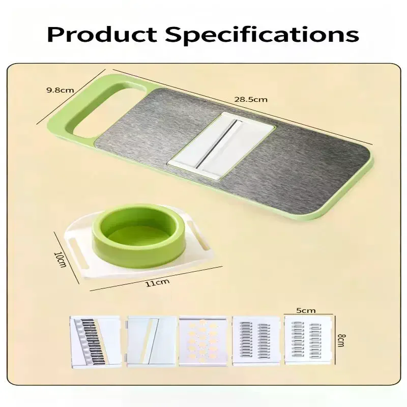 Multi Functional Vegetable Slicer Blade Slide On Hand Guard Safe Mandoline Cutter for All Vegetable and Fruit Slicing Needs