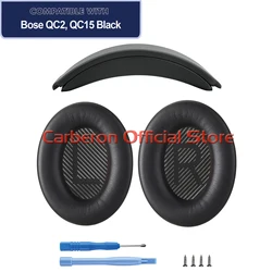 Carberon Ear Pads and Headband Combo Pack,Replacement Kit for Bose QuietComfort 2 (QC2) QuietComfort 15 (QC15) Headphones,Black