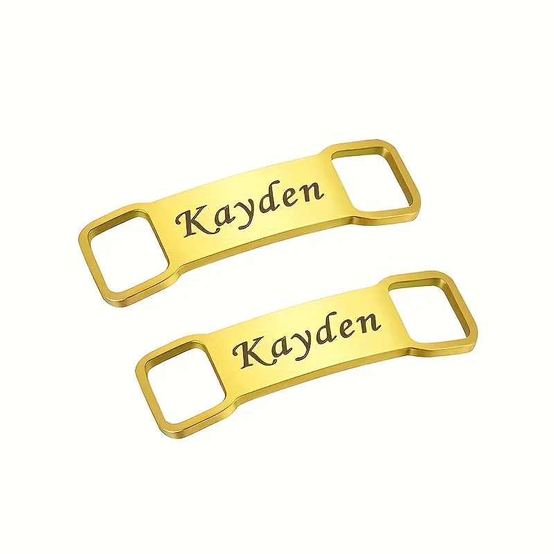 

Customized lettering shoelace buckle stainless steel durable running shoe label anti-loss design sports shoe gift, mother's day