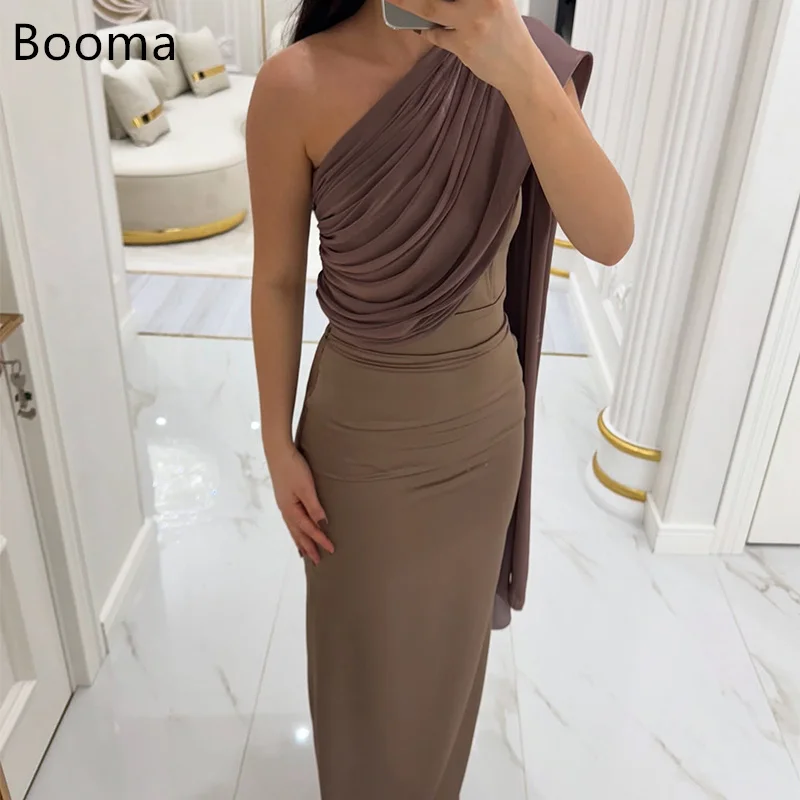 

Booma Simple Mermaid Evening Dresses Formal Party Gowns for Women Pleat One Shoulder Sleeveless Elegant Prom Gown Customize 2025
