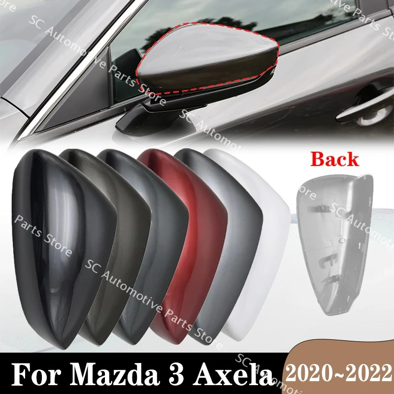 

2PCS For Mazda 3 Axela 2020 2021 2022 Car Side Rearview Mirror Lower Cover Door mirror Frame Shell housing Cap