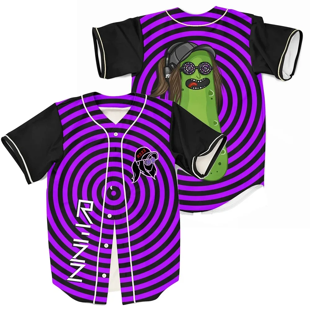 Rezz Purple Circle Jersey Harajuku Thin button Baseball Uniform Men/Women Baseball Jersey For EDM Festivals