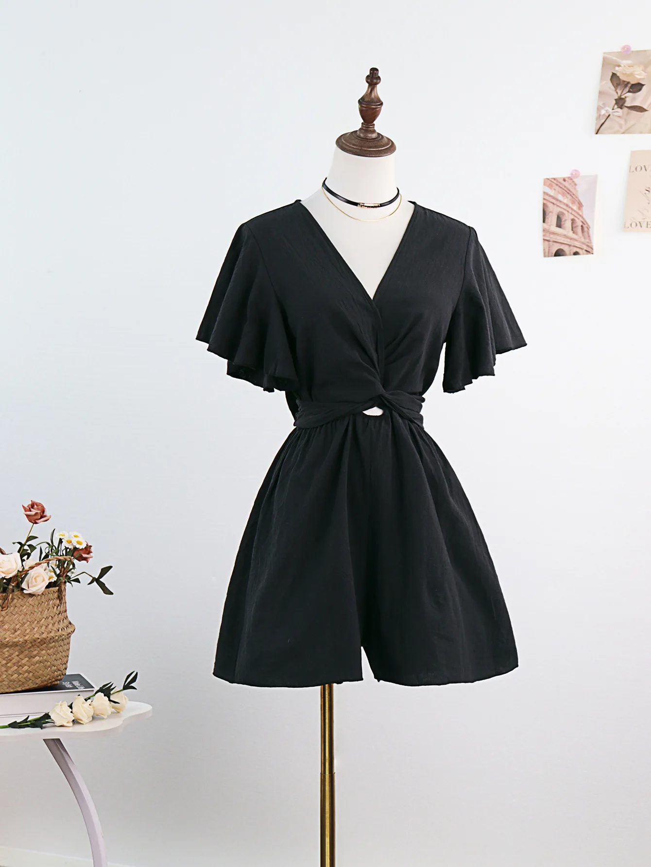 BluWin 2025 Elegant Solid Color Jumpsuit Women Spring Summer V-neck Office Workwear Romper Casual Wide-leg Overalls Outfit