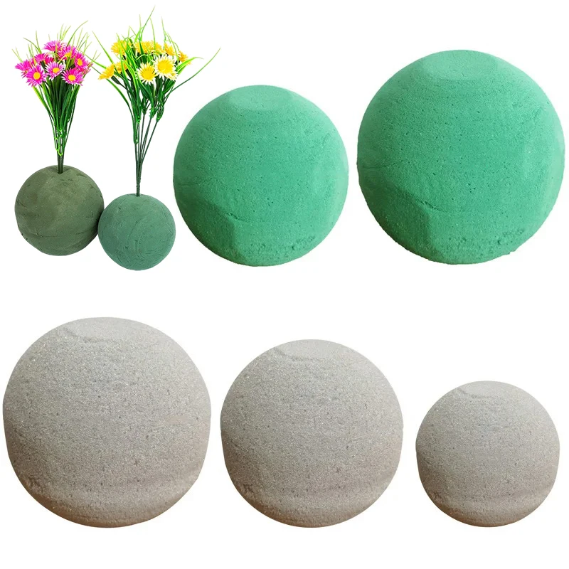 1PC 9/12/15cm Round Floral Foam Block Artificial Flower Mud DIY Bouquet Decoration Flower Holder Wedding Party Home Garden Decor