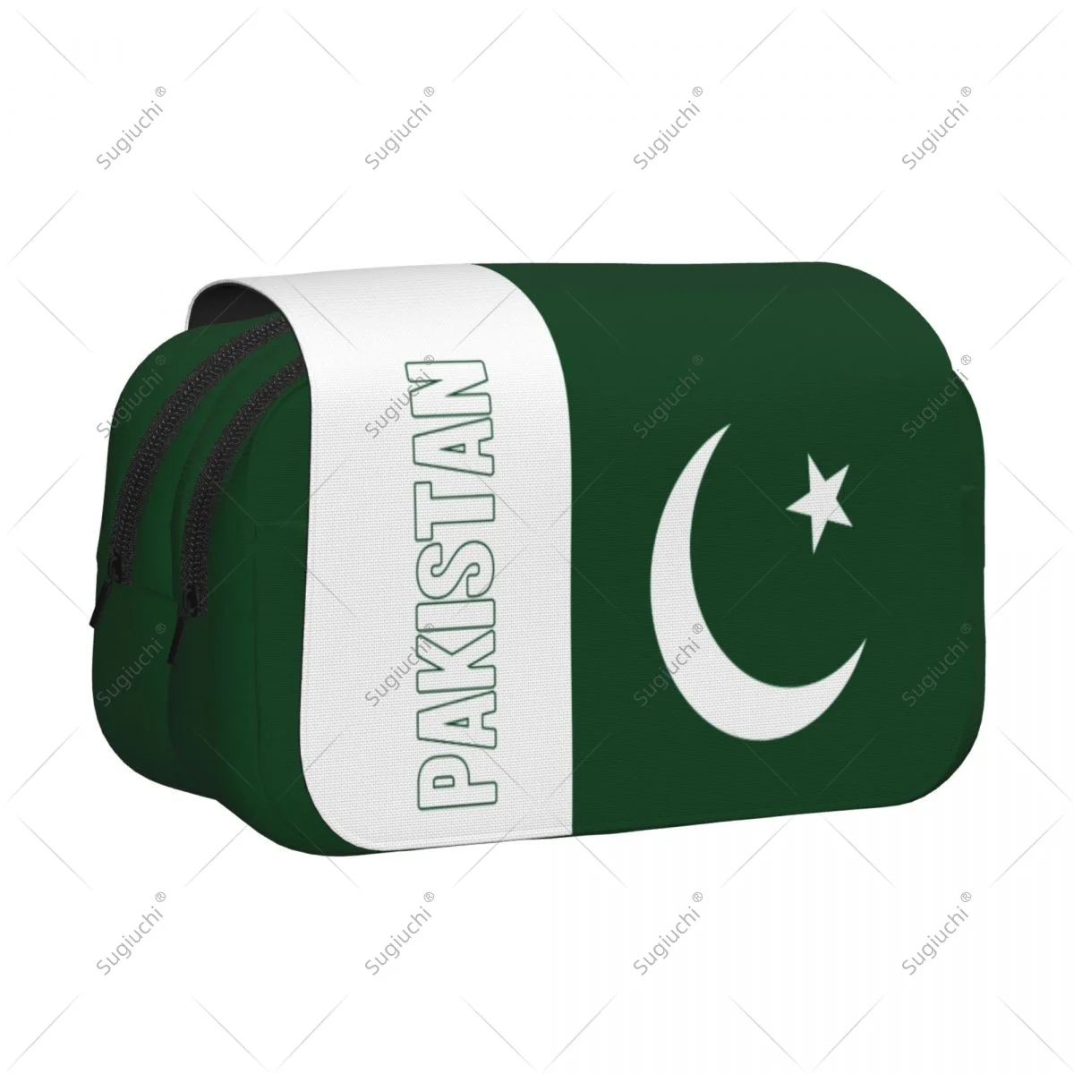 Pencil Case Scissors Bags 3D Pakistan Flag Double-layer Oxford Cloth Stationery Storage Pen Box Case