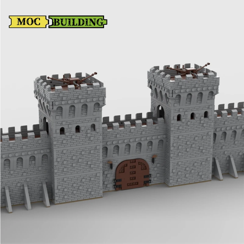 Building Blocks MOC Large Modular Castle Wall Architecture Scene Model Collections Set Street Views DIY Assembly Toys Gifts