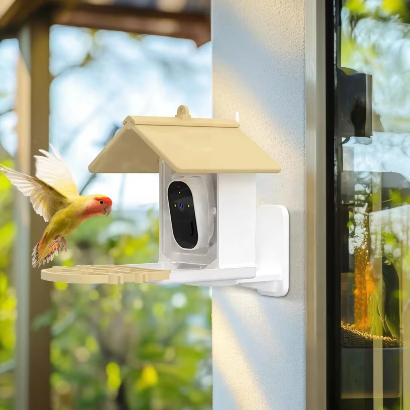 

Automatic Smart Bird Feeder With HD Camera Outdoor Hanging Wifi Solar Powered Plastic Food Dispenser Charging Source Bowl