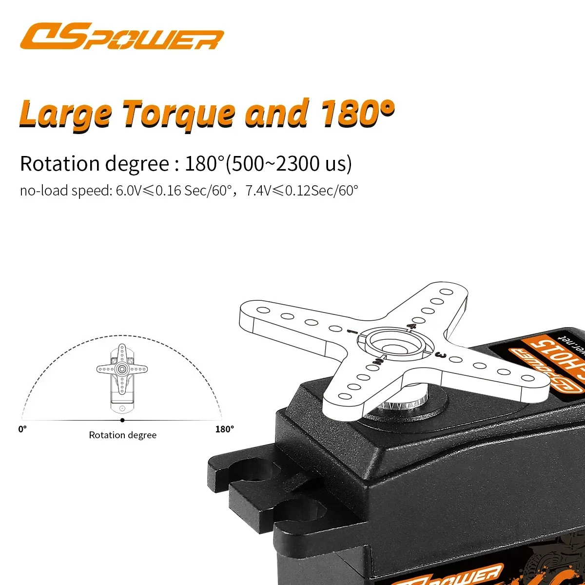 DSpower 15KG Corpo Corto Metal Gear Servo Digitale A Basso Profilo Grande Coppia per 1/8 1/10 RC Auto Crawler Aereo Drone Robot Braccio Parte