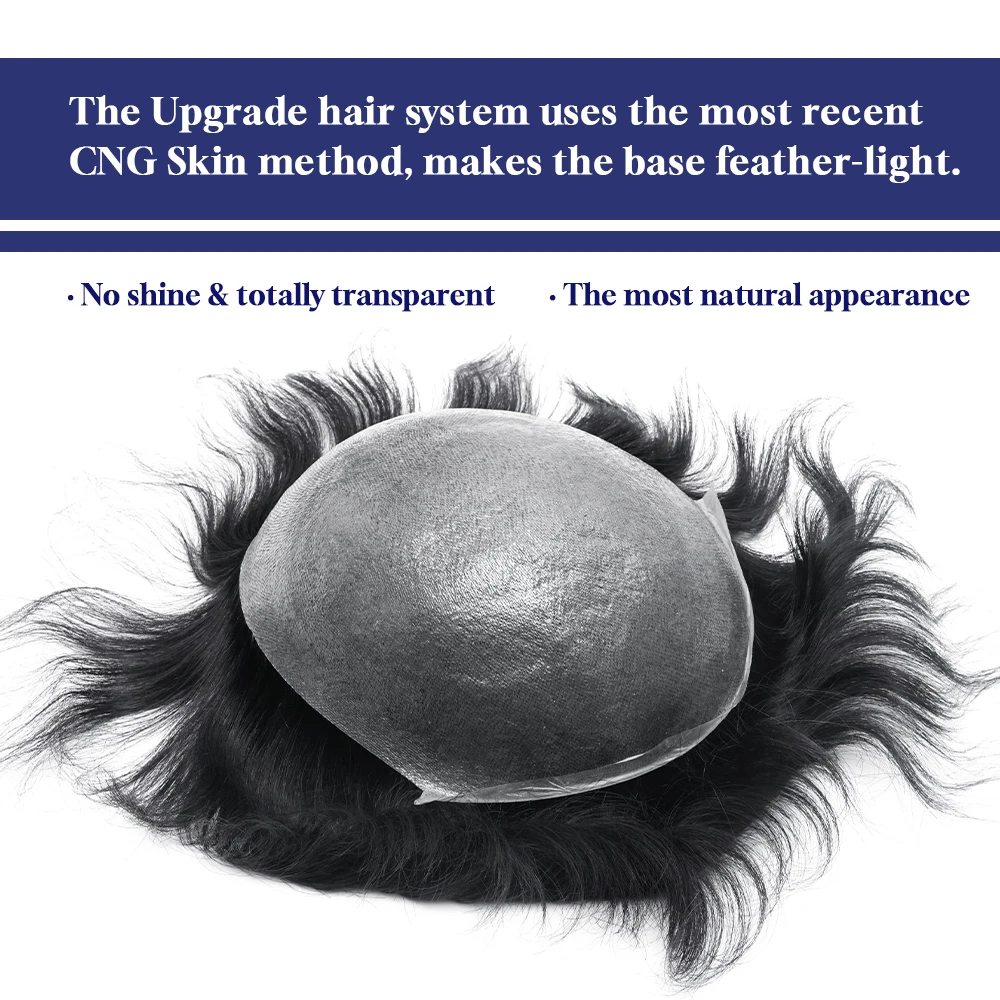 0,03mm de liquidación, peluquín de piel súper fino, bucle en V, peluquín para hombres, prótesis capilar, pieza de cabello para hombres, sistema de reemplazo de cabello