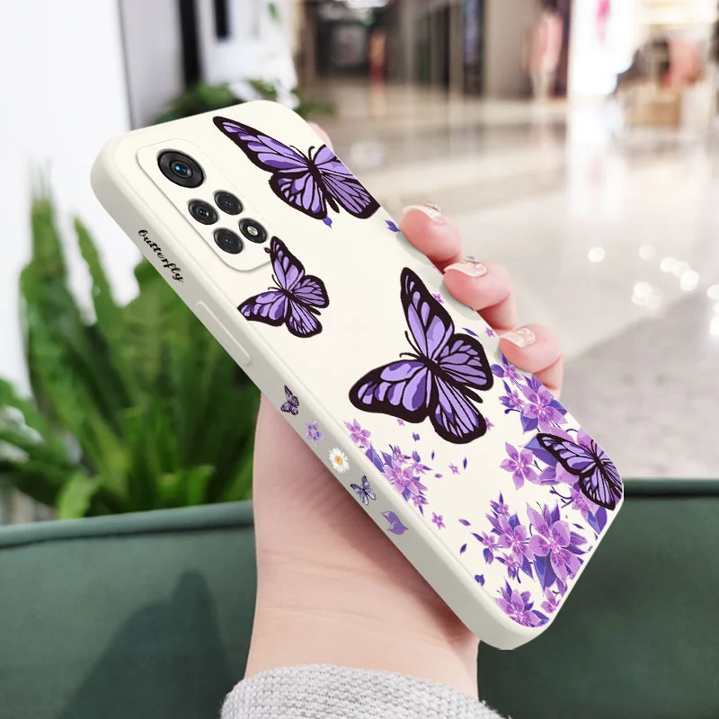 Purple Butterflies Phone Case For Xiaomi Redmi Note 14 13 12 12S 11 11S 10 10A 10T 10S 9T 9 8 7 Pro Plus 10C 9T 4G 5G Cover