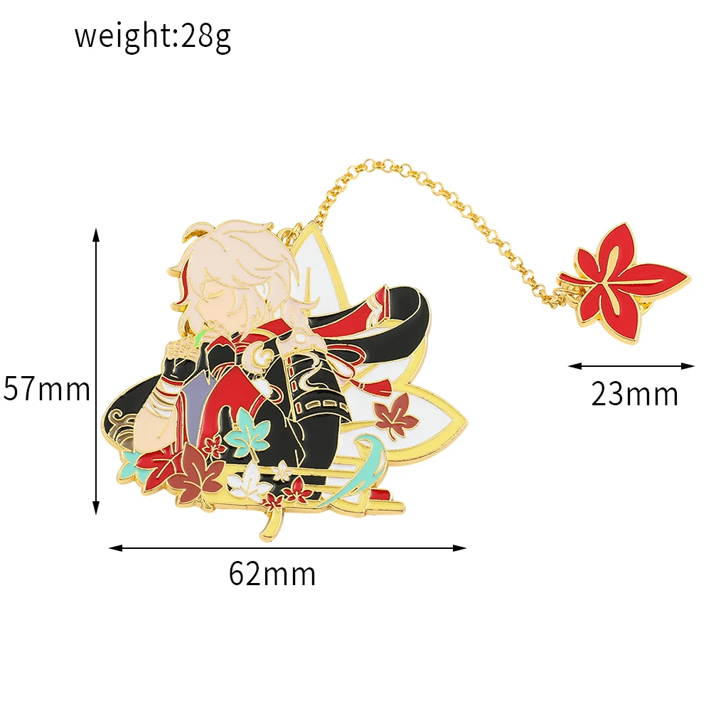 Kaedehara Kazuha Genshin Impact Xiao Cosplay Accesories Cartoon Enamel Pin Anime Figure Game Metal Badge Brooch Pin Collection