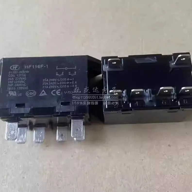 (1PCS)HF116F-1/012DF-2H Macro Relay 25A two sets of normally open 6-pin 12VDC flange installation 2HTFW