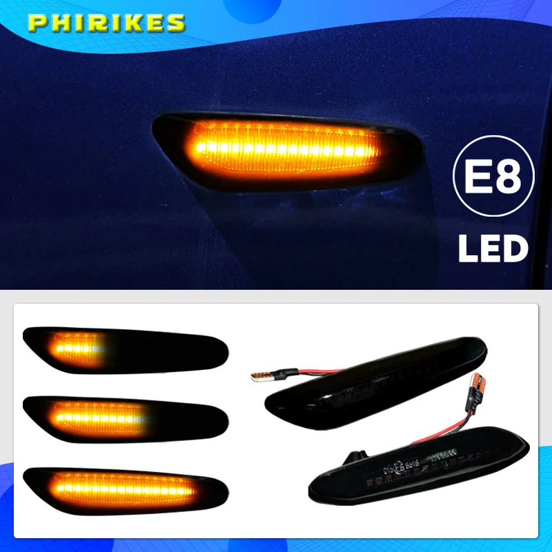 

Sequential Flashing LED Turn Signal Side Marker Light For BMW E60 E61 E90 E91 E87 E81 E83 E84 E88 E92 E93 E82 E46 1 3 5 series