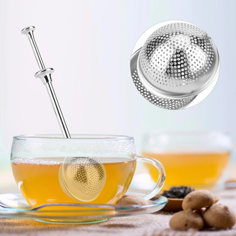 Stainless Steel Round Tea Infuser Ball Retractable Mesh Strainer Loose Leaf Tea Filter Reusable Tea Strainer Accessories